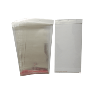 Bolsa de celofán con cenefa y adhesivo | 15cm x 30.7cm | 100pz