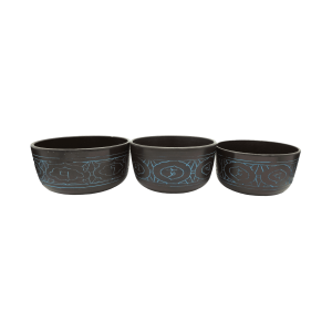 Tazón tibetano marrón con azul set de 3 pz