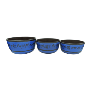Tazón tibetano azul con marrón set de 3 pz