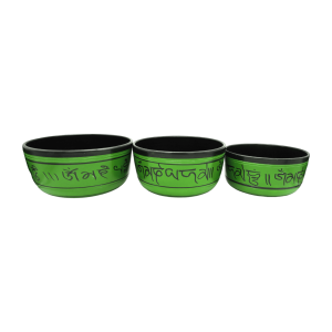 Tazón tibetano verde con marrón set de 3 pz