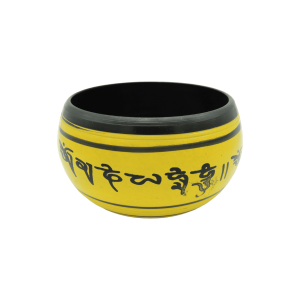 Tazón tibetano amarillo con negro de 15 cm