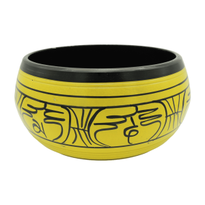 Tazón tibetano amarillo con negro de 22 cm
