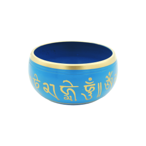 Tazón tibetano azul con dorado de 11 cm
