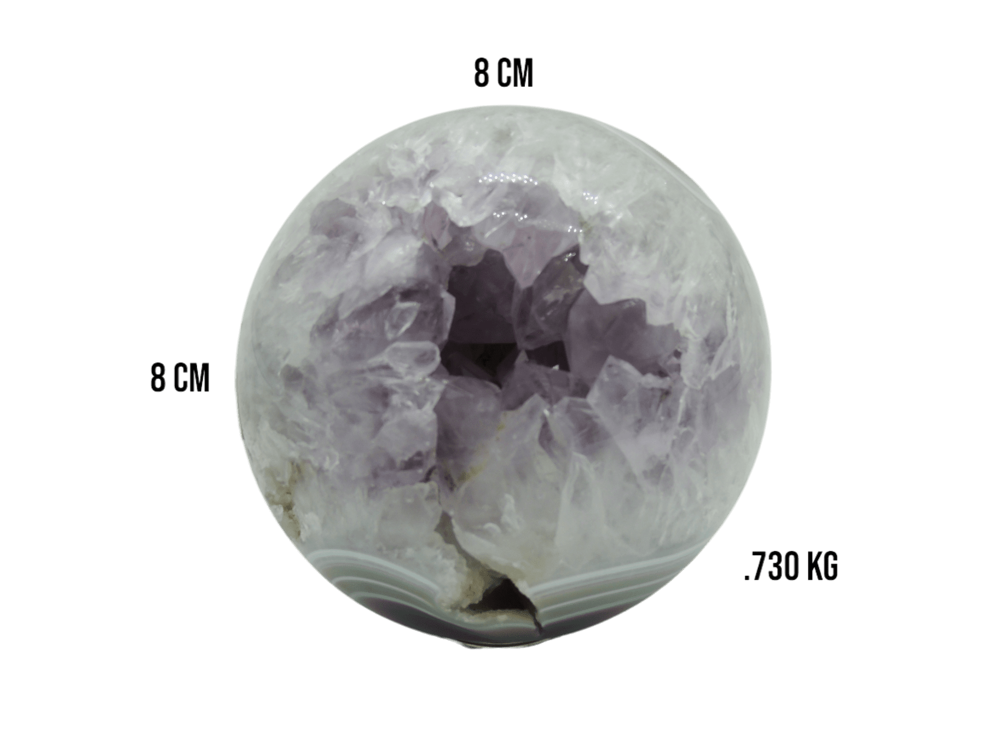 Drusa de amatista pulida en forma de esfera - Imagen 4