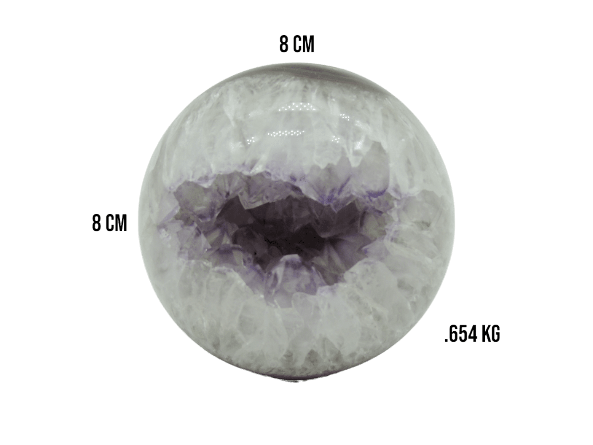 Drusa de amatista pulida en forma de esfera - Imagen 4