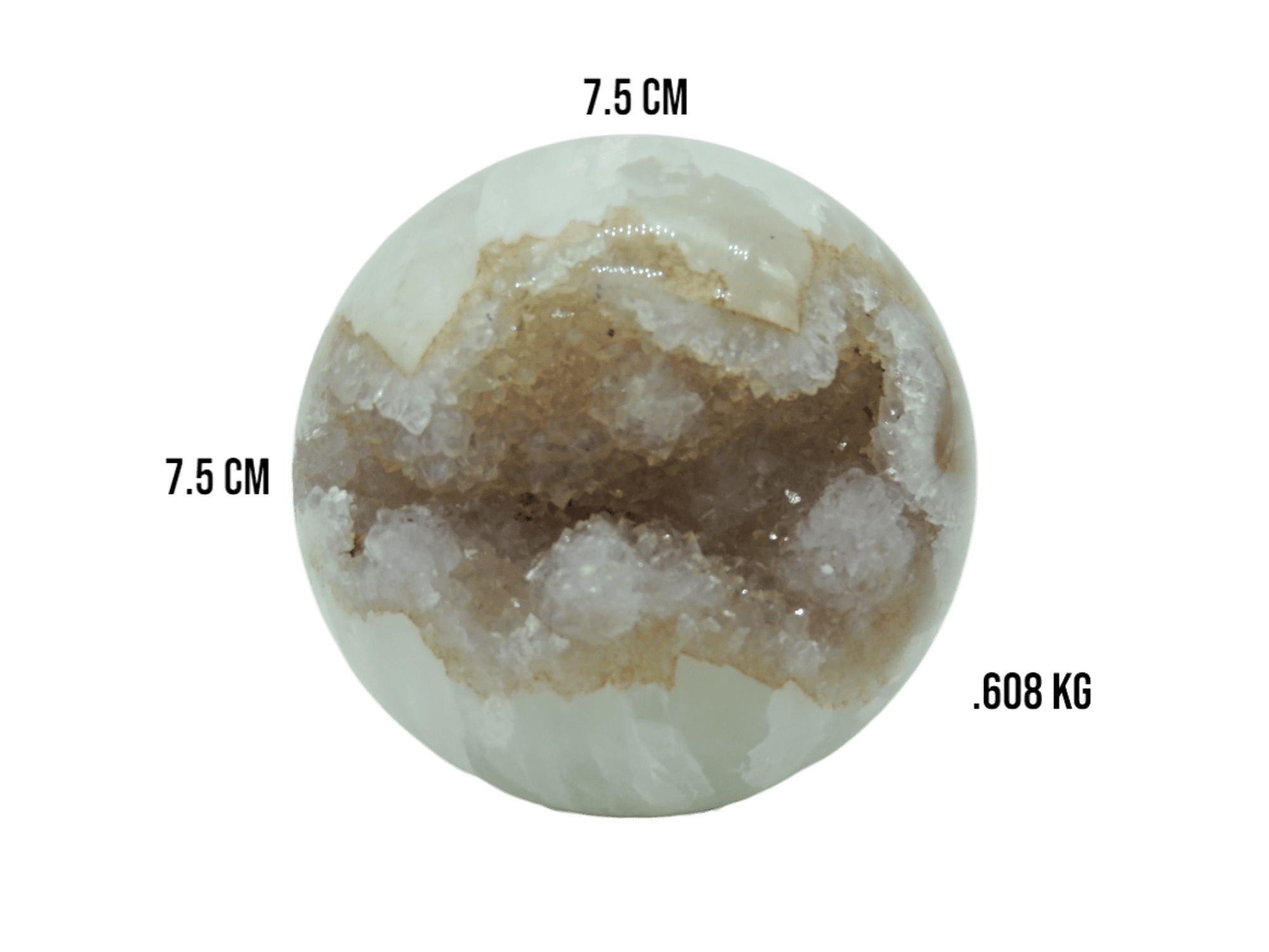Drusa de amatista pulida en forma de esfera - Imagen 4