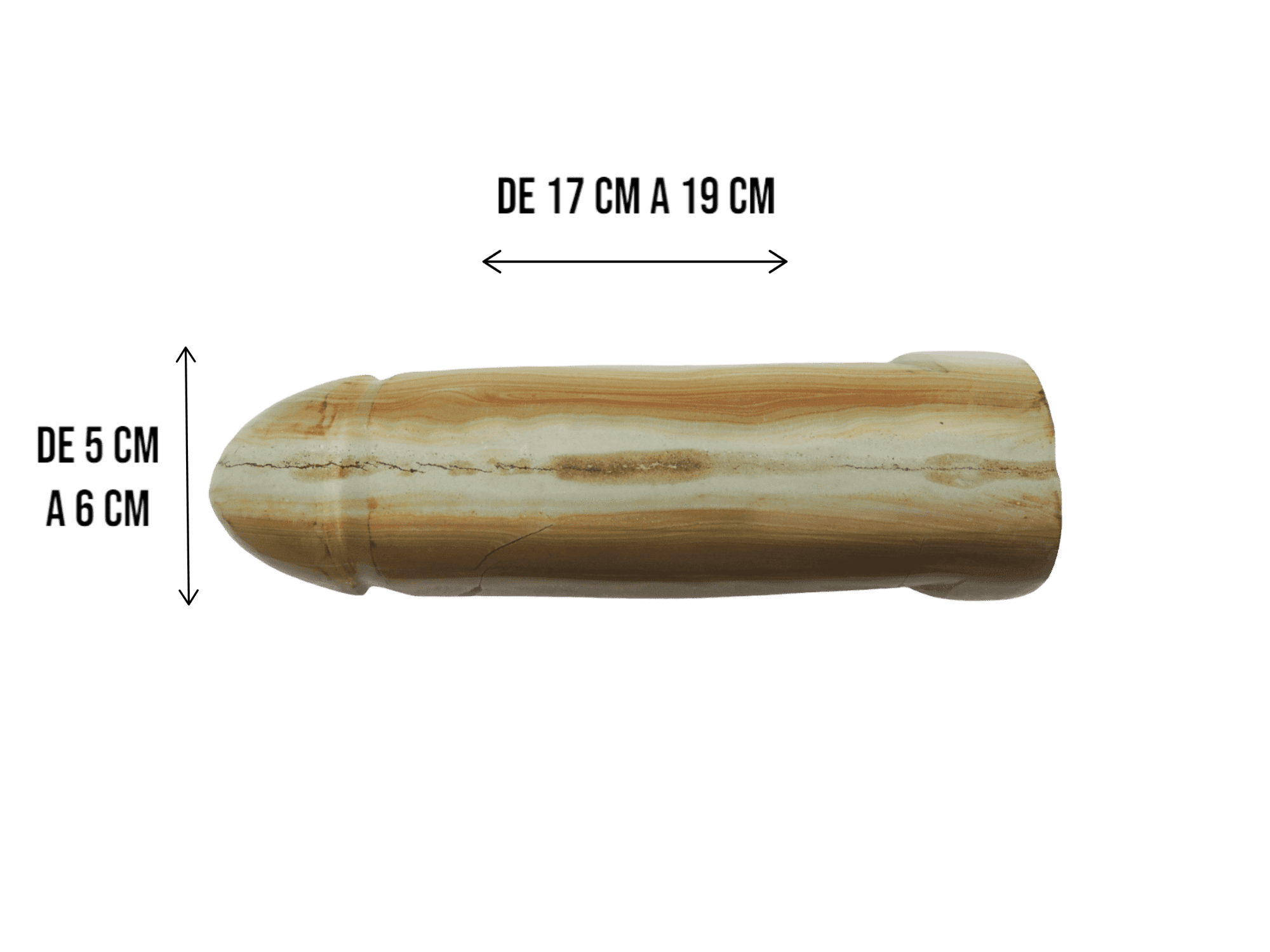 Falo de piedra jaspe madera | Grande - Imagen 3