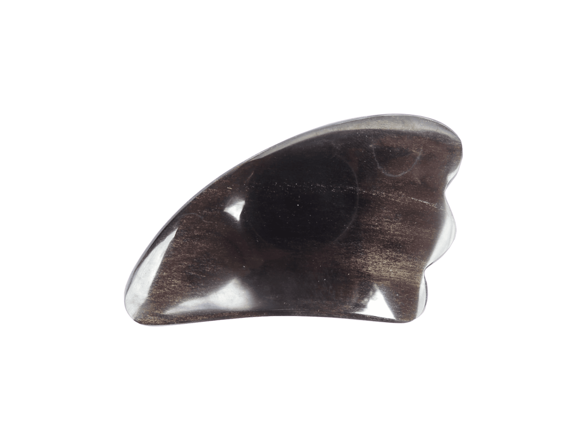 Gua Sha de piedra obsidiana dorada