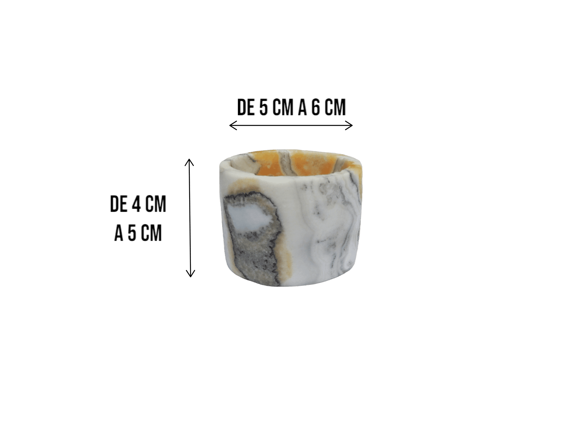 Pebetero cilíndrico de piedra calcita naranja - Imagen 4