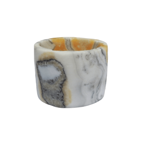 Pebetero cilíndrico de piedra calcita naranja