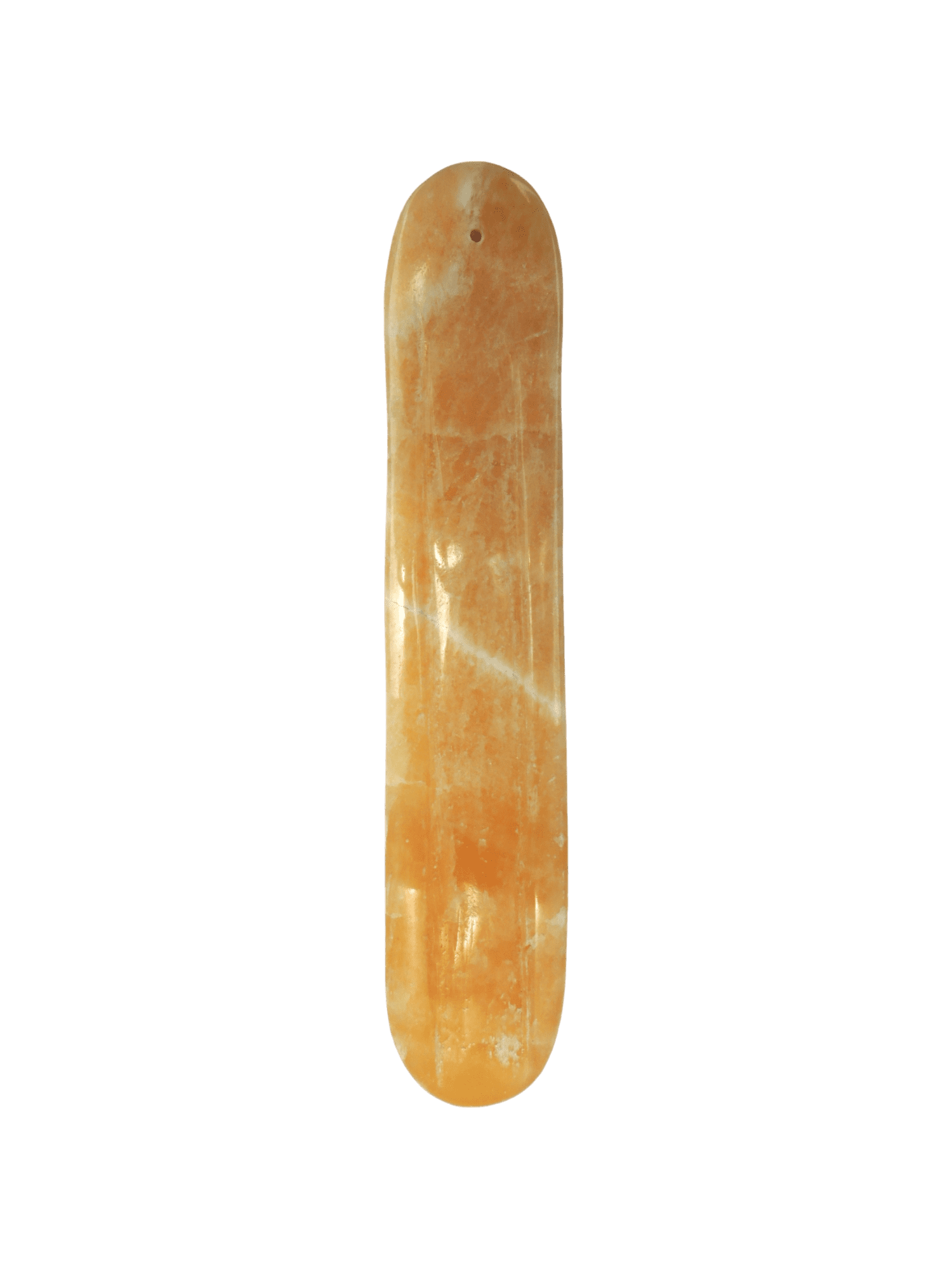 Pebetero de piedra calcita naranja