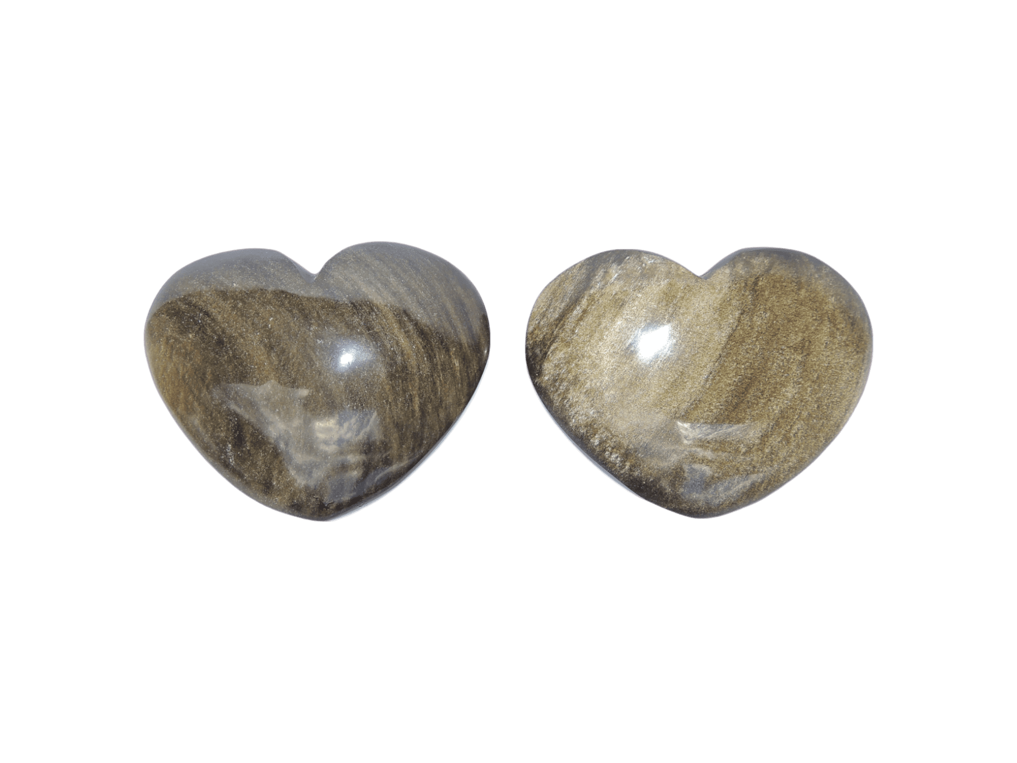 Masajeador de obsidiana dorada | Forma de corazón