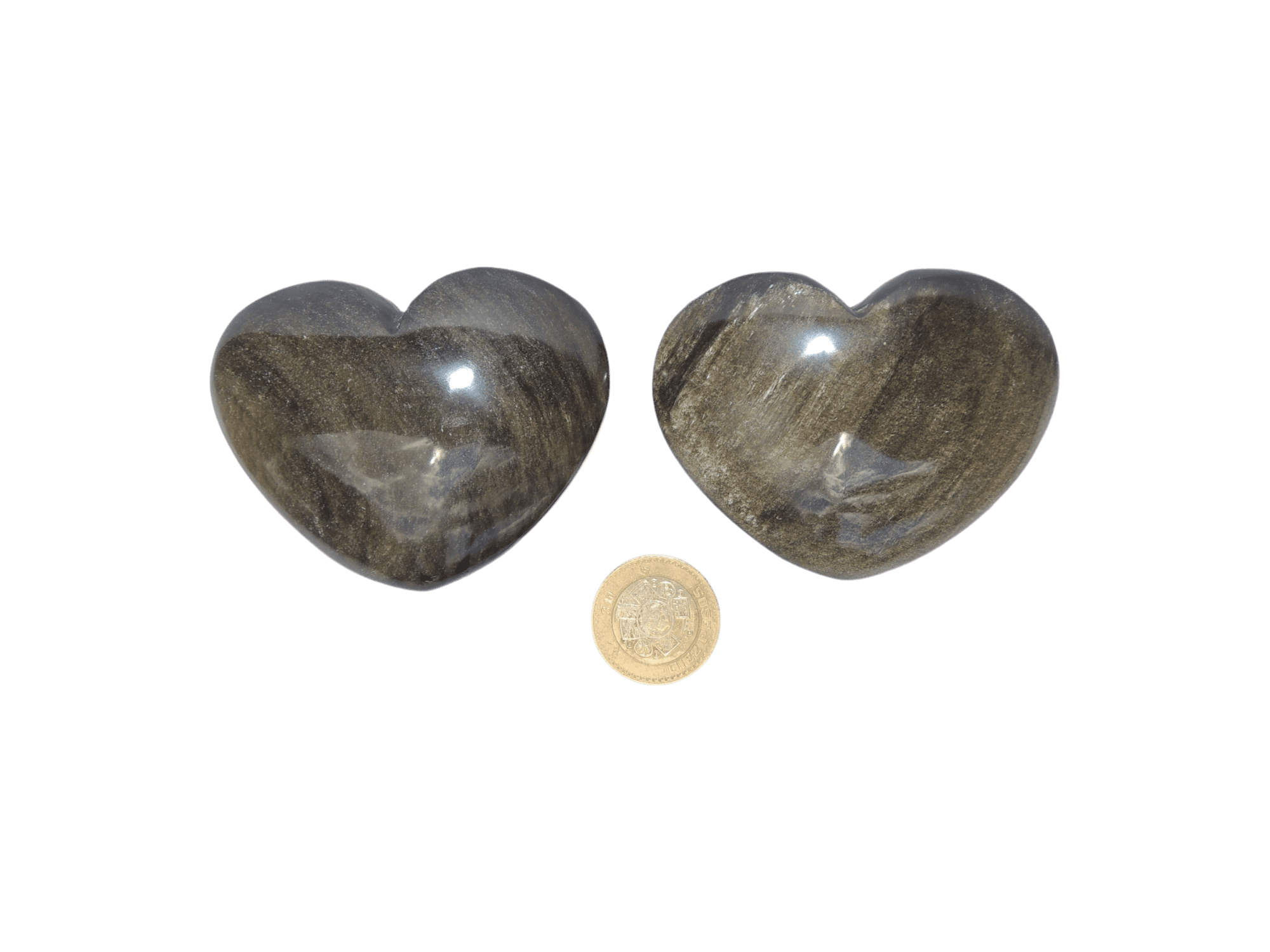 Masajeador de obsidiana dorada | Forma de corazón - Imagen 2