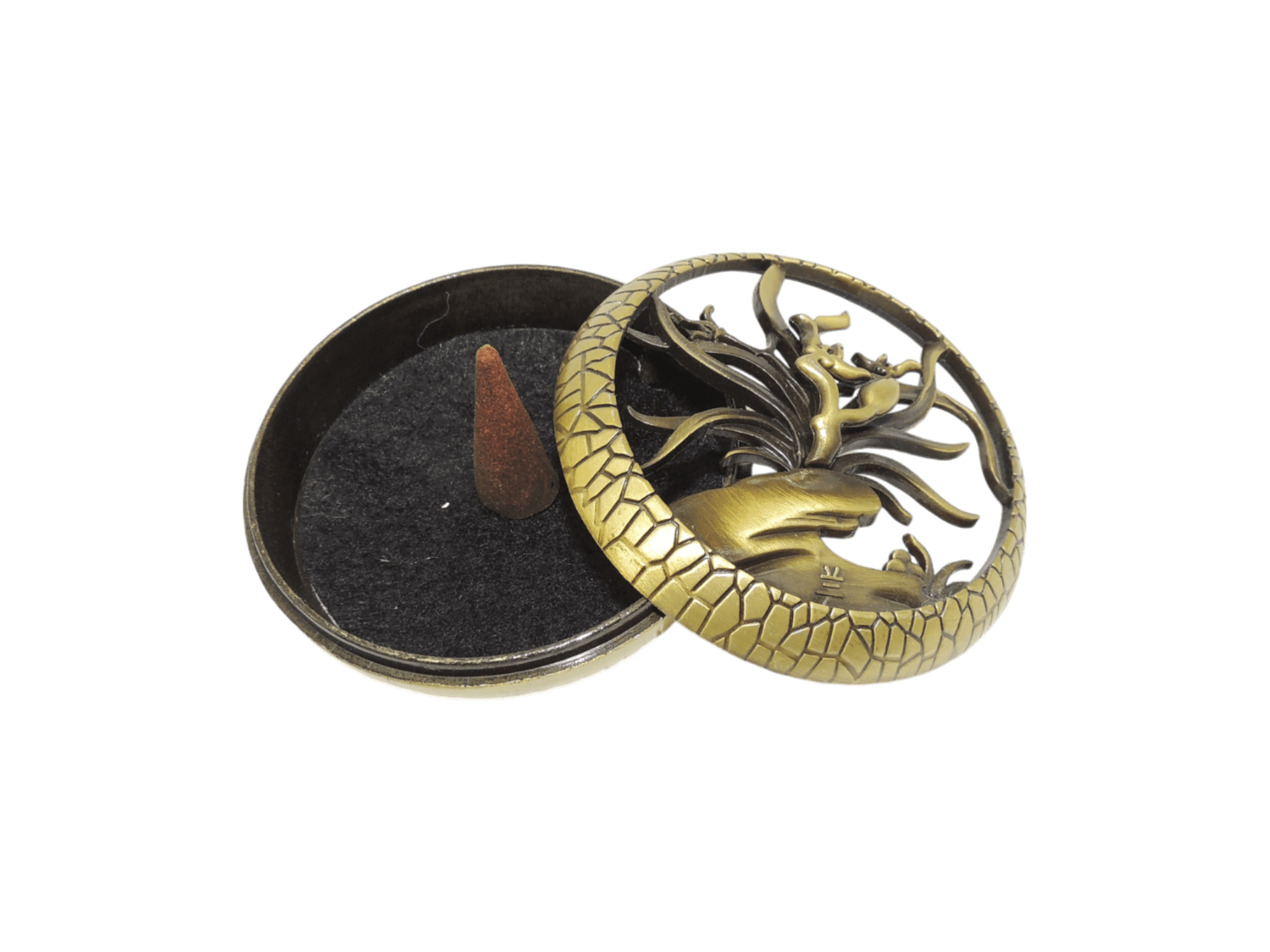 Incensario de metal con tapa | color cobre - Imagen 2