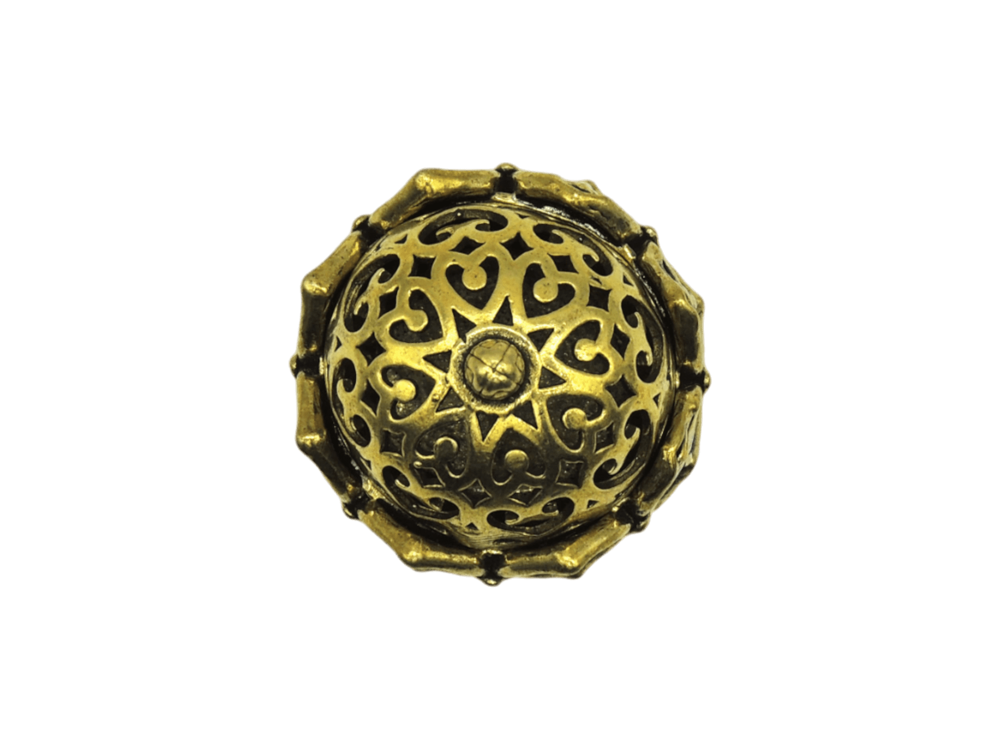 Incensario de bronce con tapa | color dorado - Imagen 3