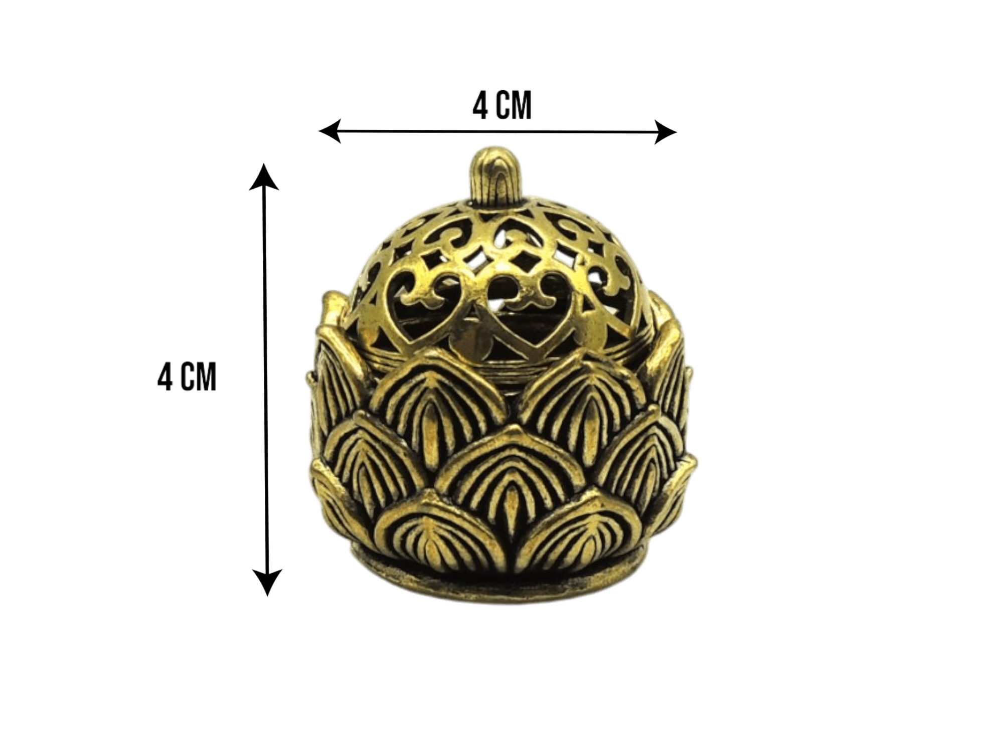 Incensario de bronce con tapa | color dorado - Imagen 4