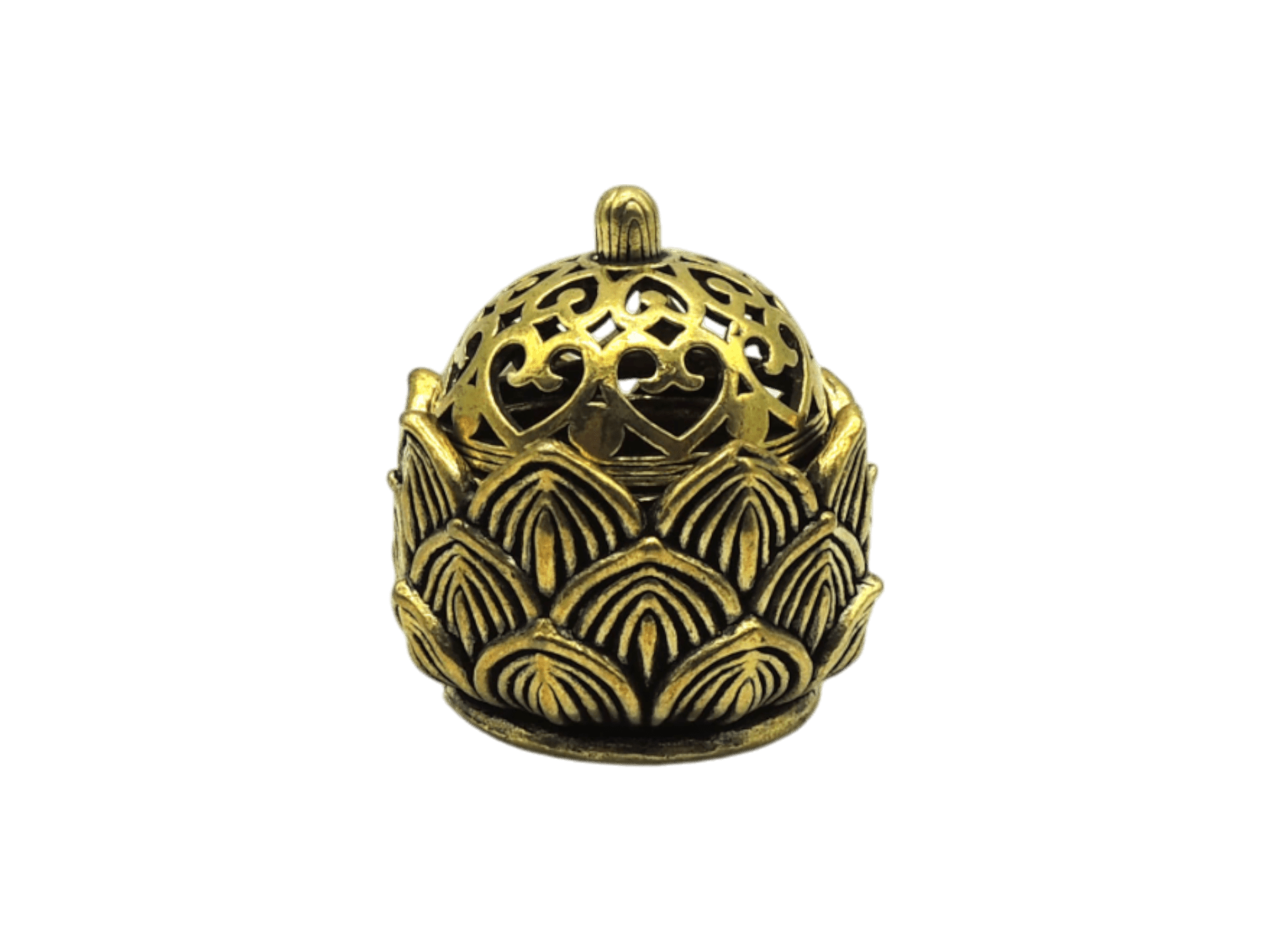 Incensario de bronce con tapa | color dorado