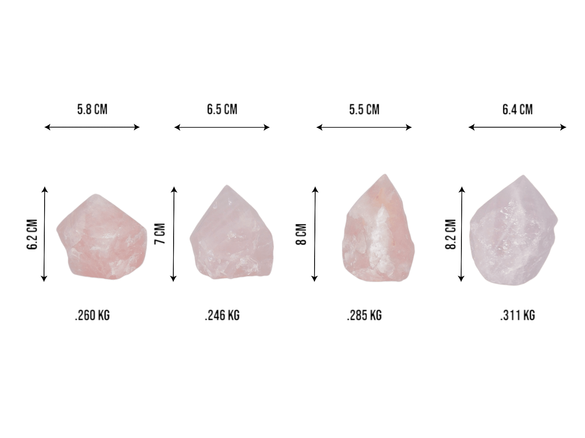 Punta semipulida de cuarzo rosa - Imagen 3