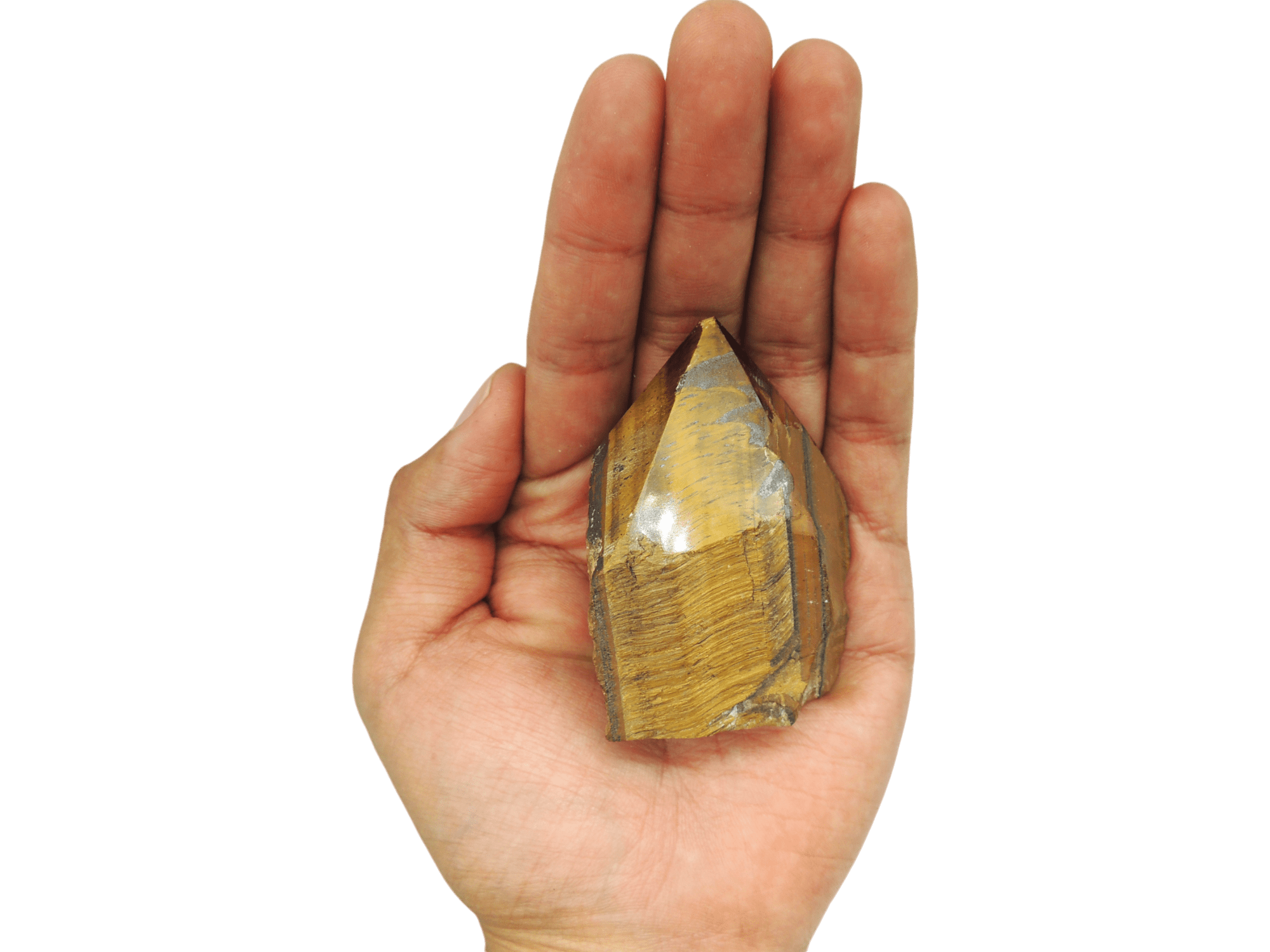 Punta semipulida de piedra ojo de tigre - Imagen 2