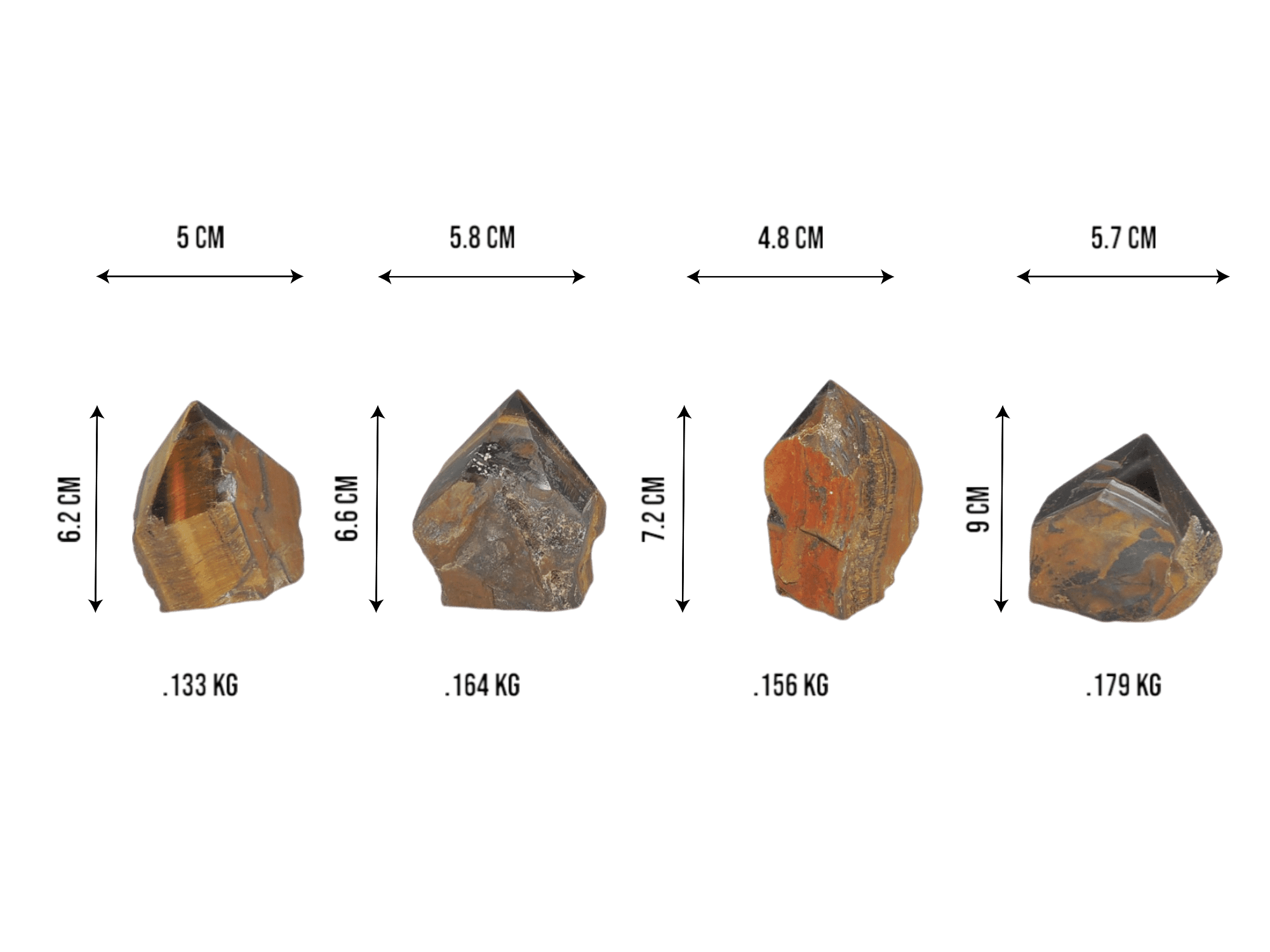 Punta semipulida de piedra ojo de tigre - Imagen 3