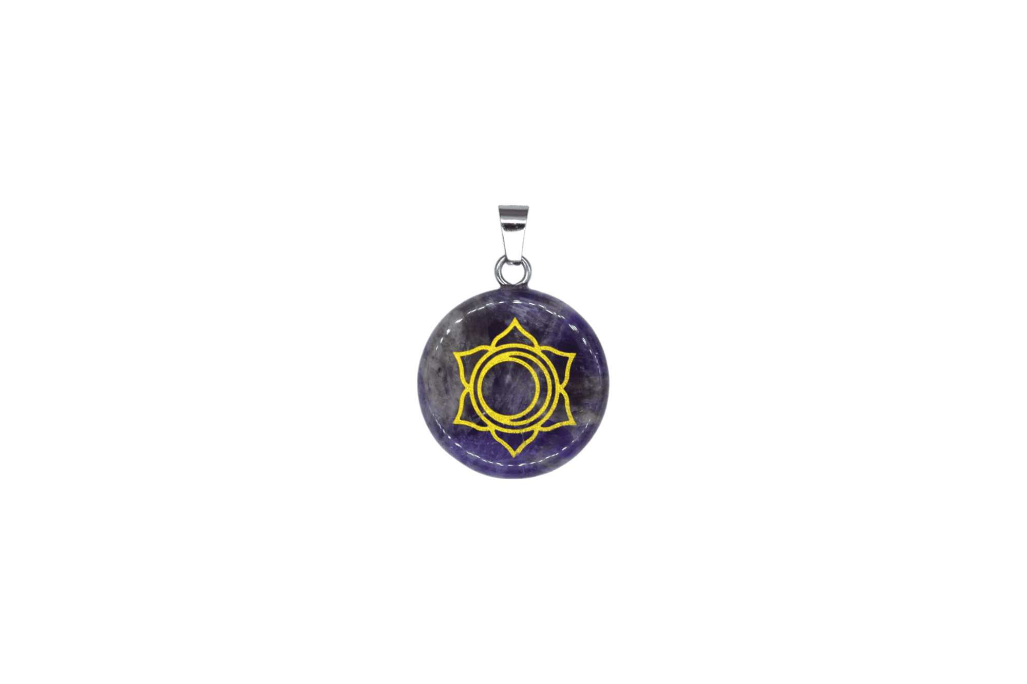 Dije de chacra sacro de cuarzo amatista