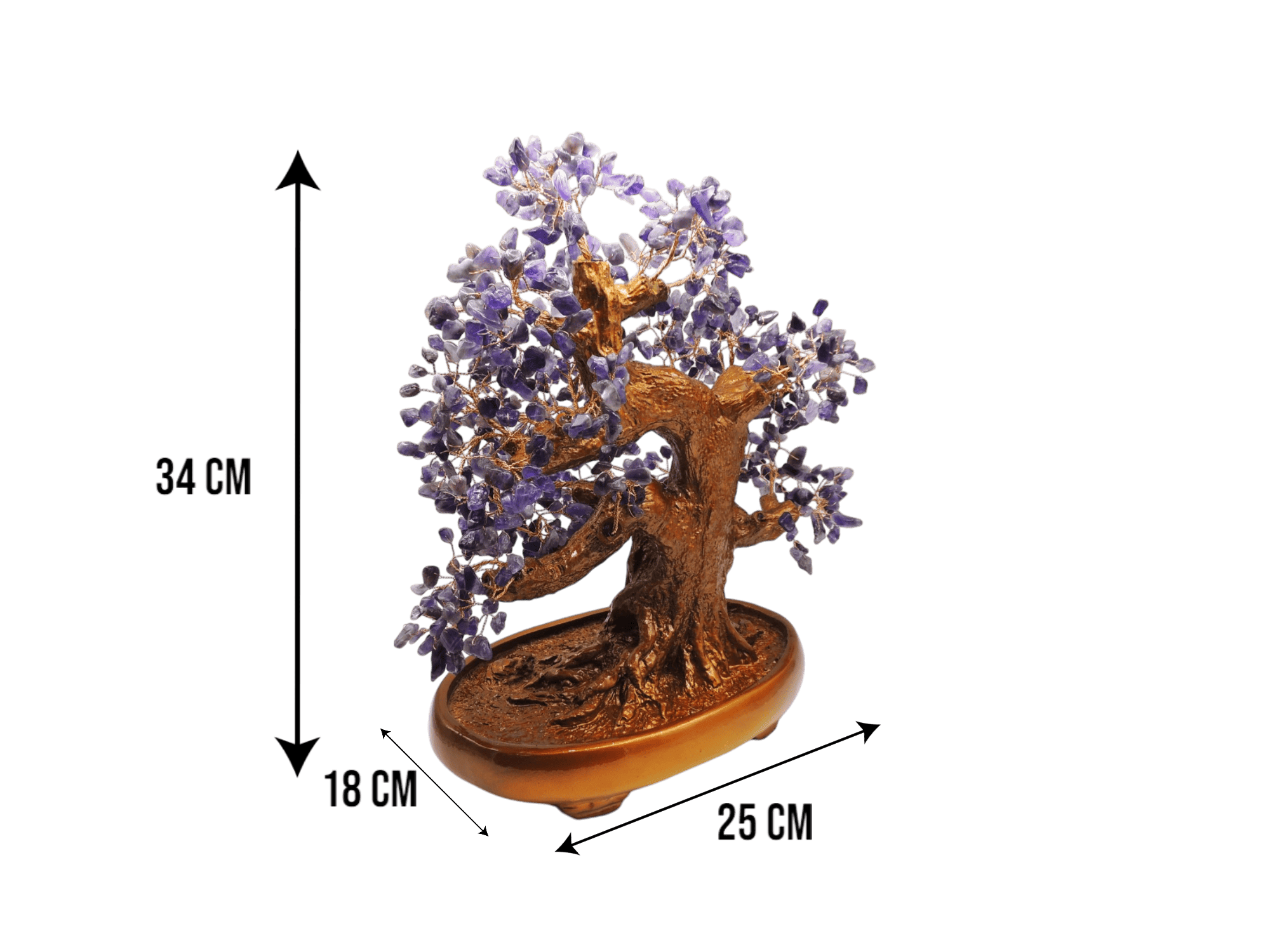 Árbol de cuarzo amatista | 25 cm x 18cm x 34cm - Imagen 3