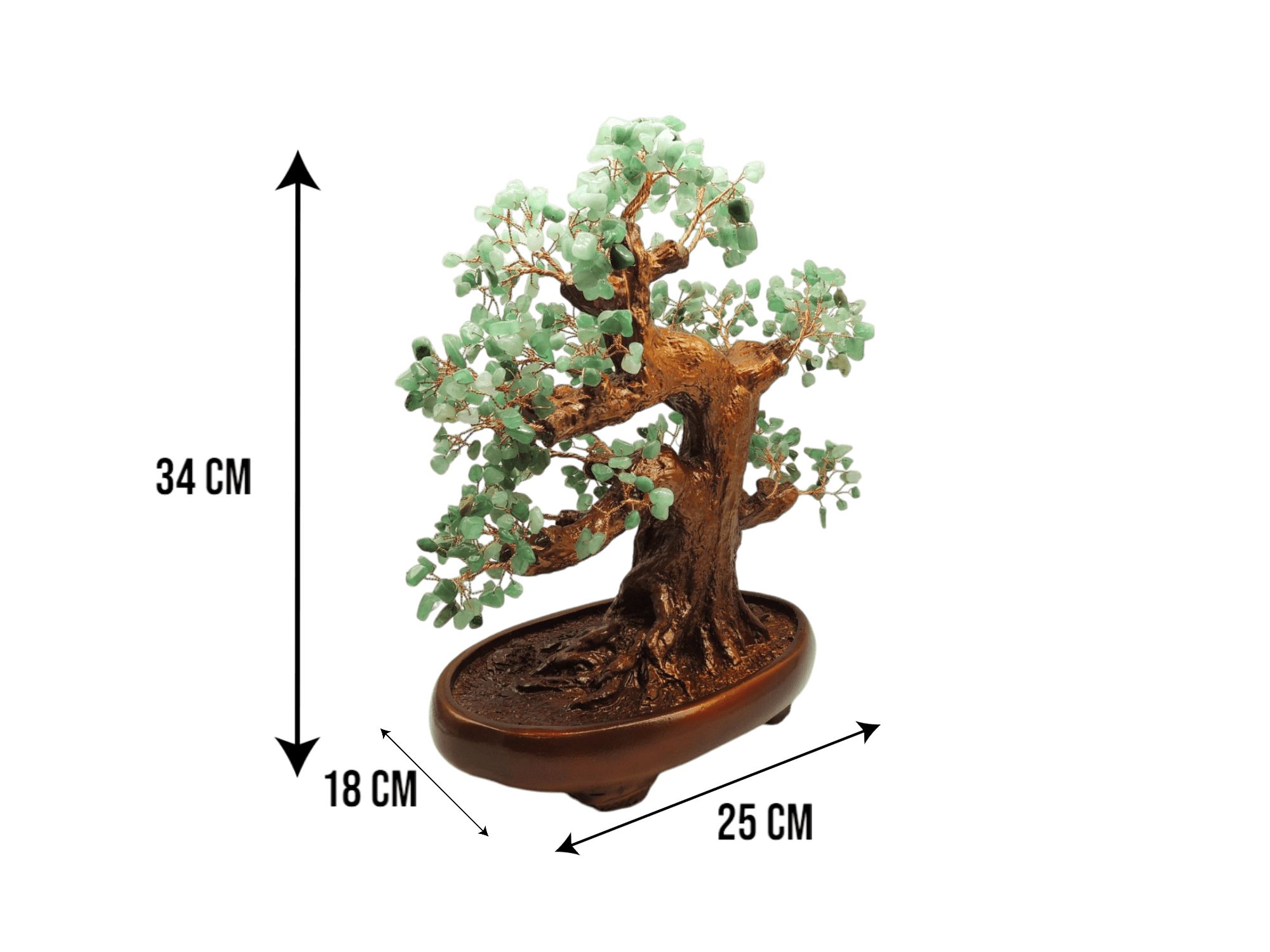 Árbol de cuarzo verde | 25cm x 18cm x 34cm - Imagen 3