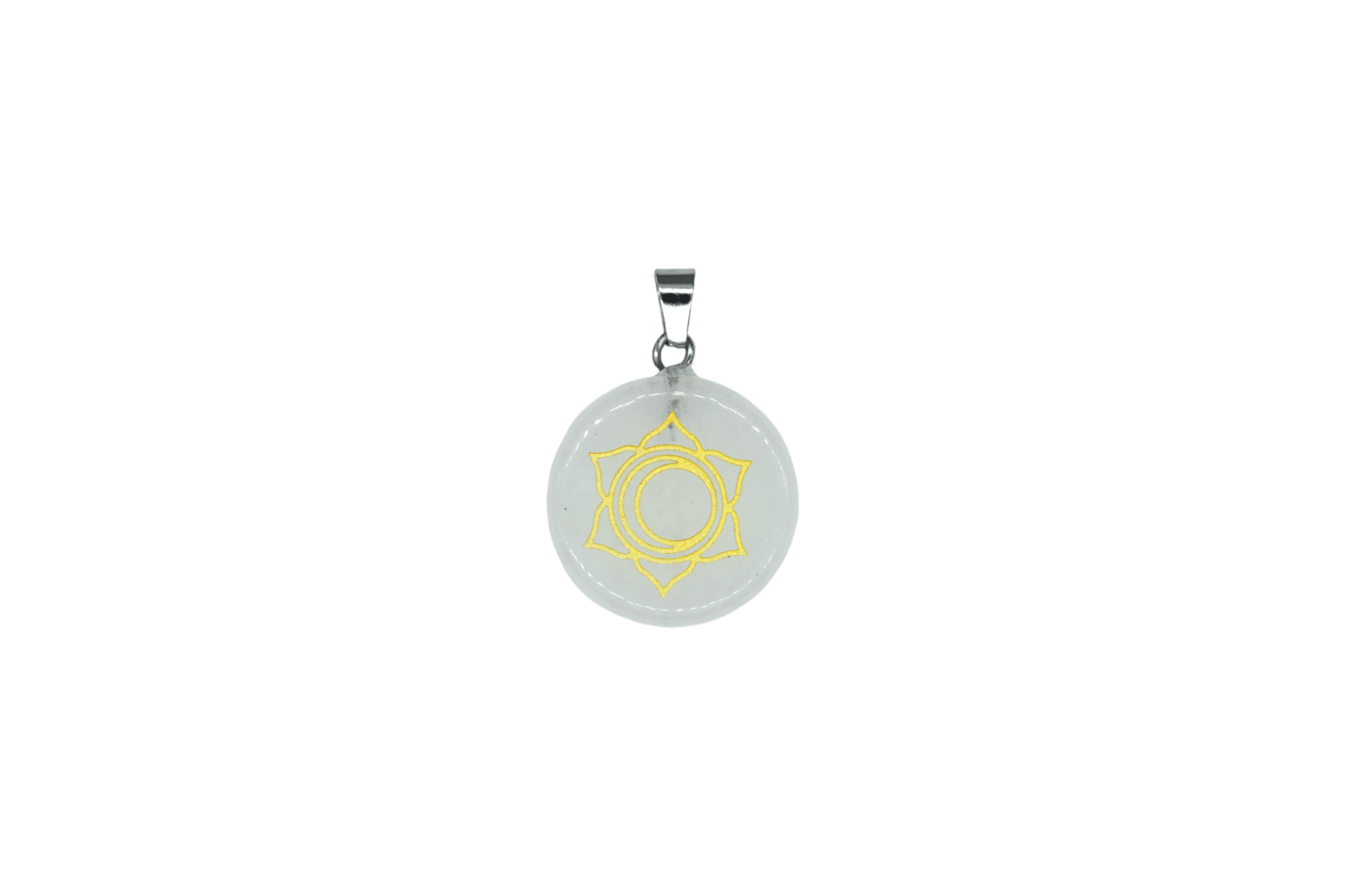 Dije de chacra sacro de cuarzo blanco