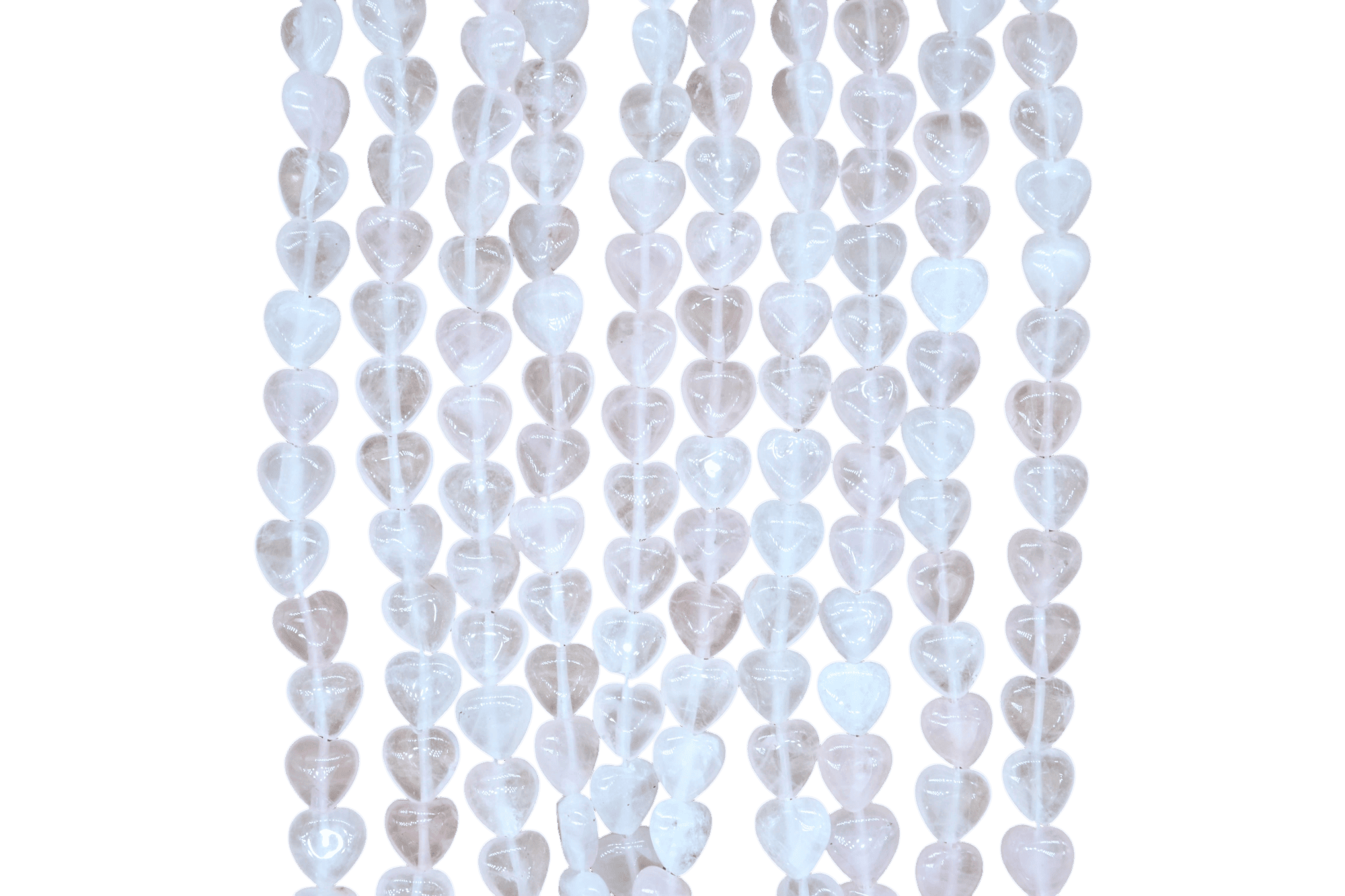 Tira de cuarzo rosa en forma de corazón | 10mm