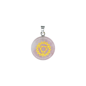 Dije de chacra garganta de cuarzo rosa