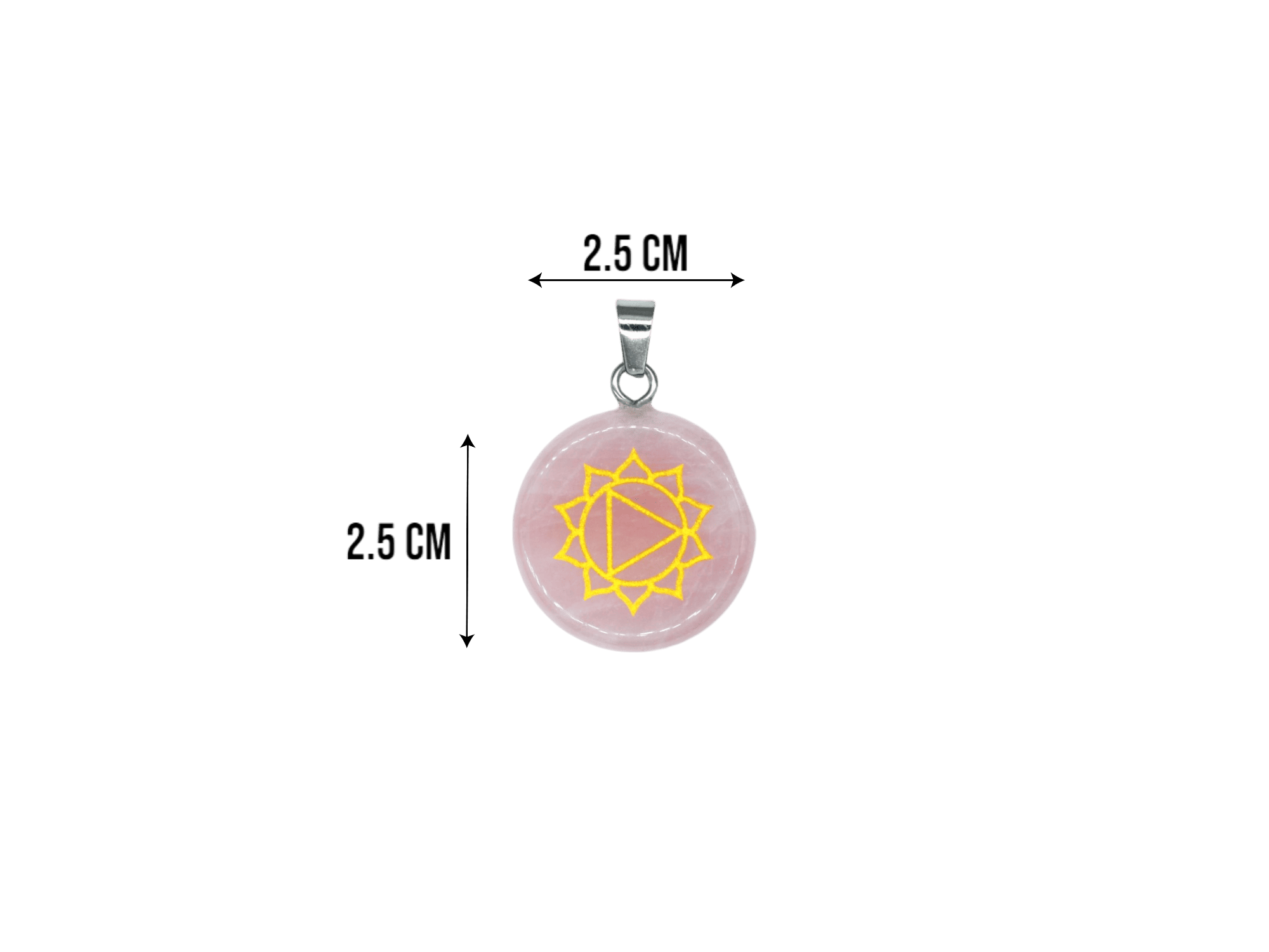 Dije de chacra plexo solar de cuarzo rosa - Imagen 2