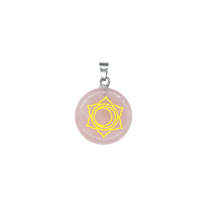 Dije de chacra sacro de cuarzo rosa