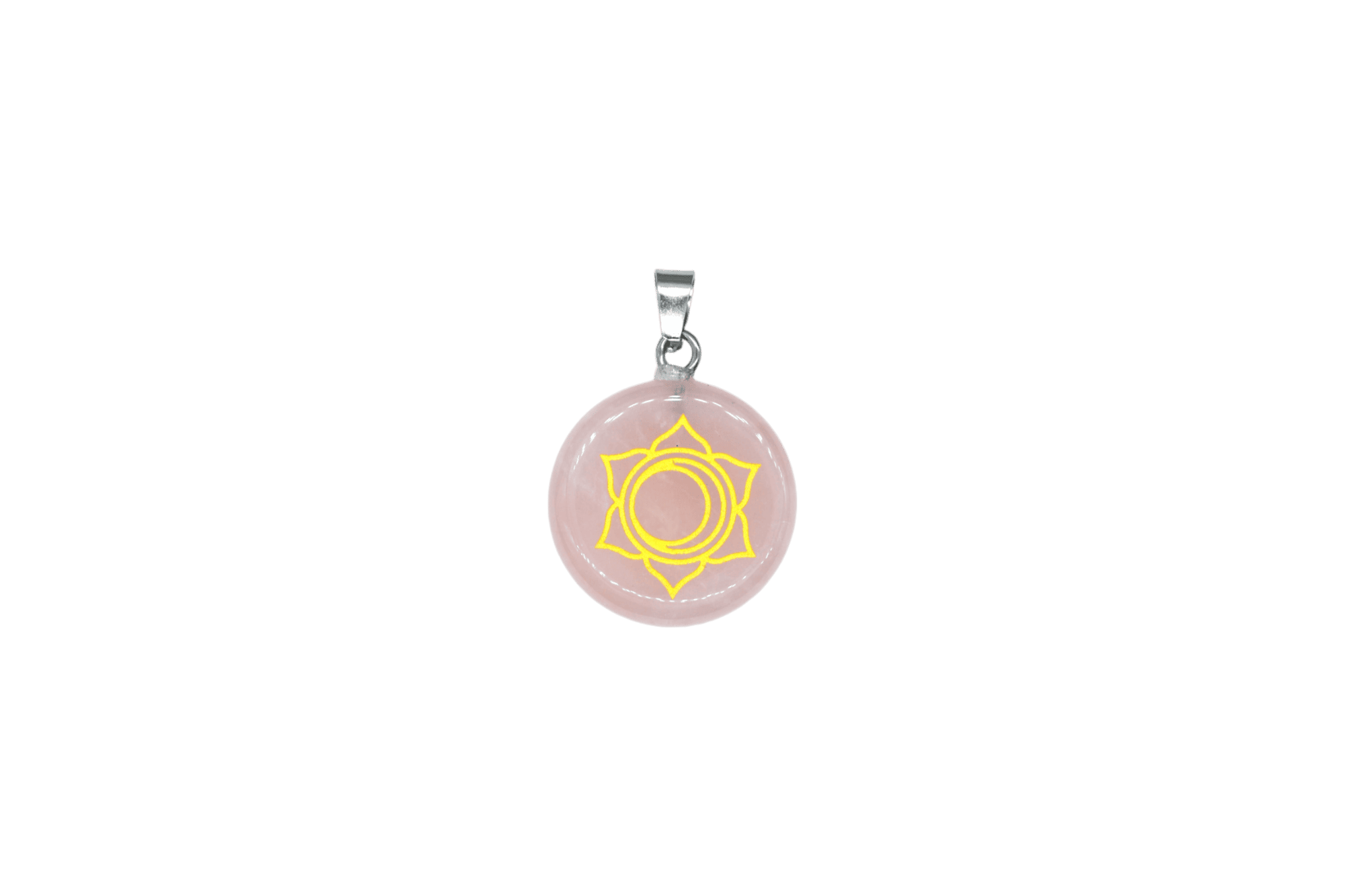 Dije de chacra sacro de cuarzo rosa