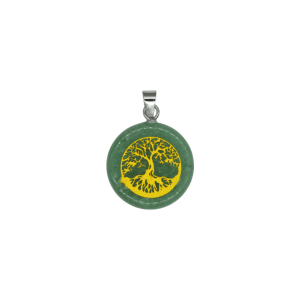 Dije de árbol de la vida de cuarzo verde