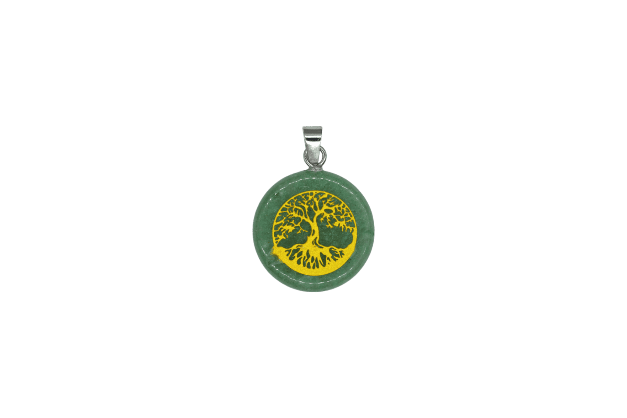 Dije de árbol de la vida de cuarzo verde