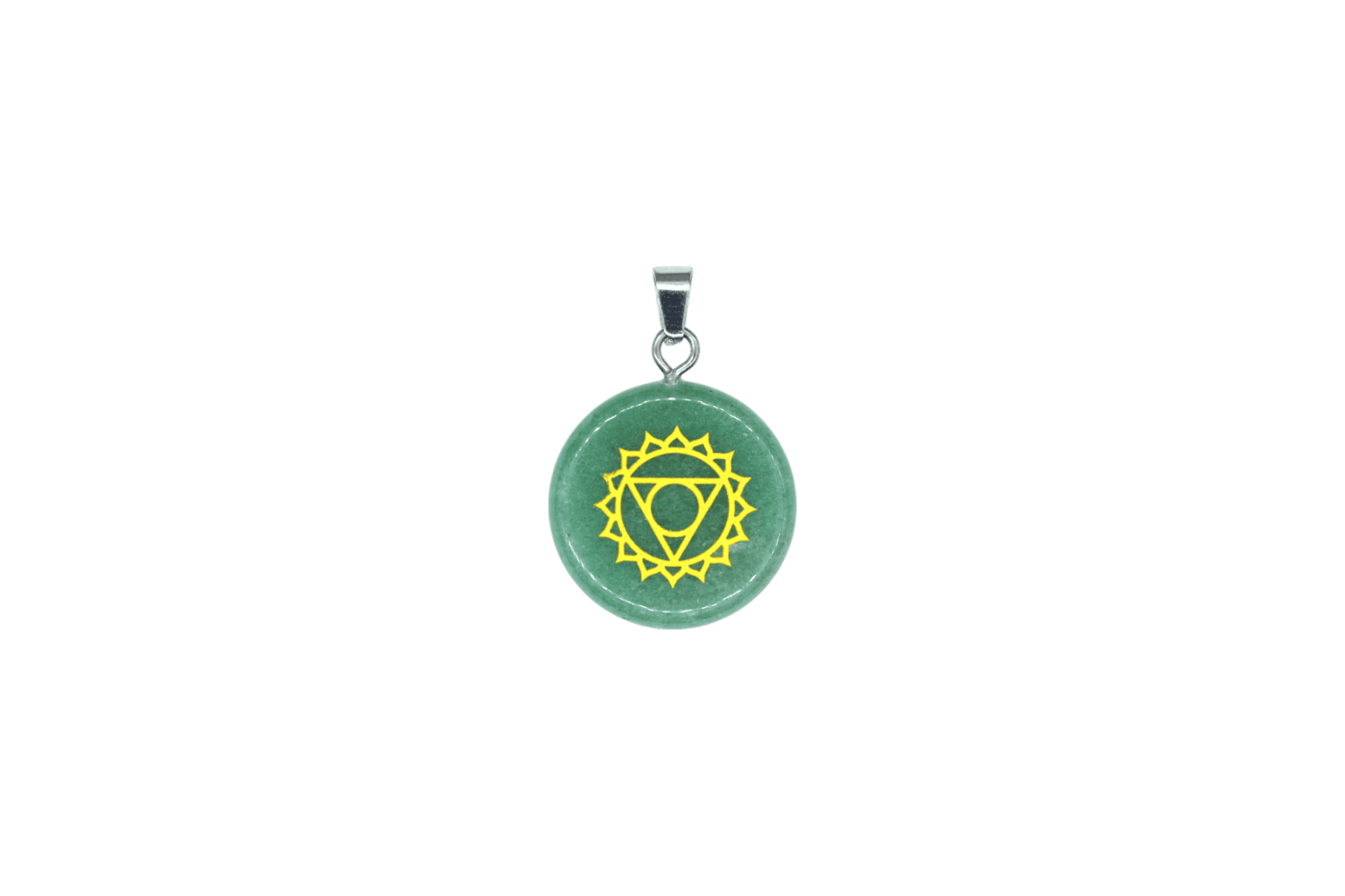 Dije de chacra garganta de cuarzo verde