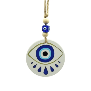 Colgante de cerámica con ojo turco, doble vista | Mod 5 | 7.5cm