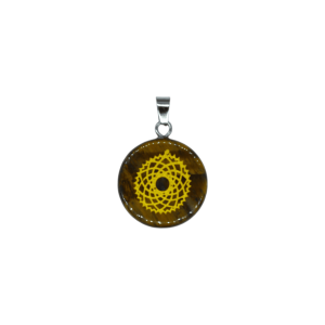 Dije de chacra corona de ojo de tigre