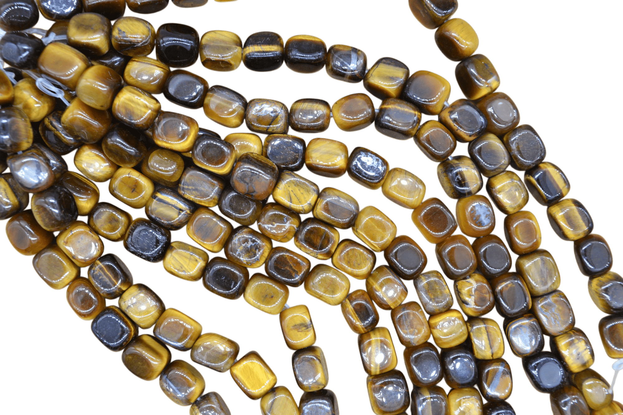 Tira de piedra ojo de tigre en forma de rectángulo | 8mm x 10mm