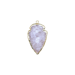 Dije de flecha de cuarzo rosa con dorado