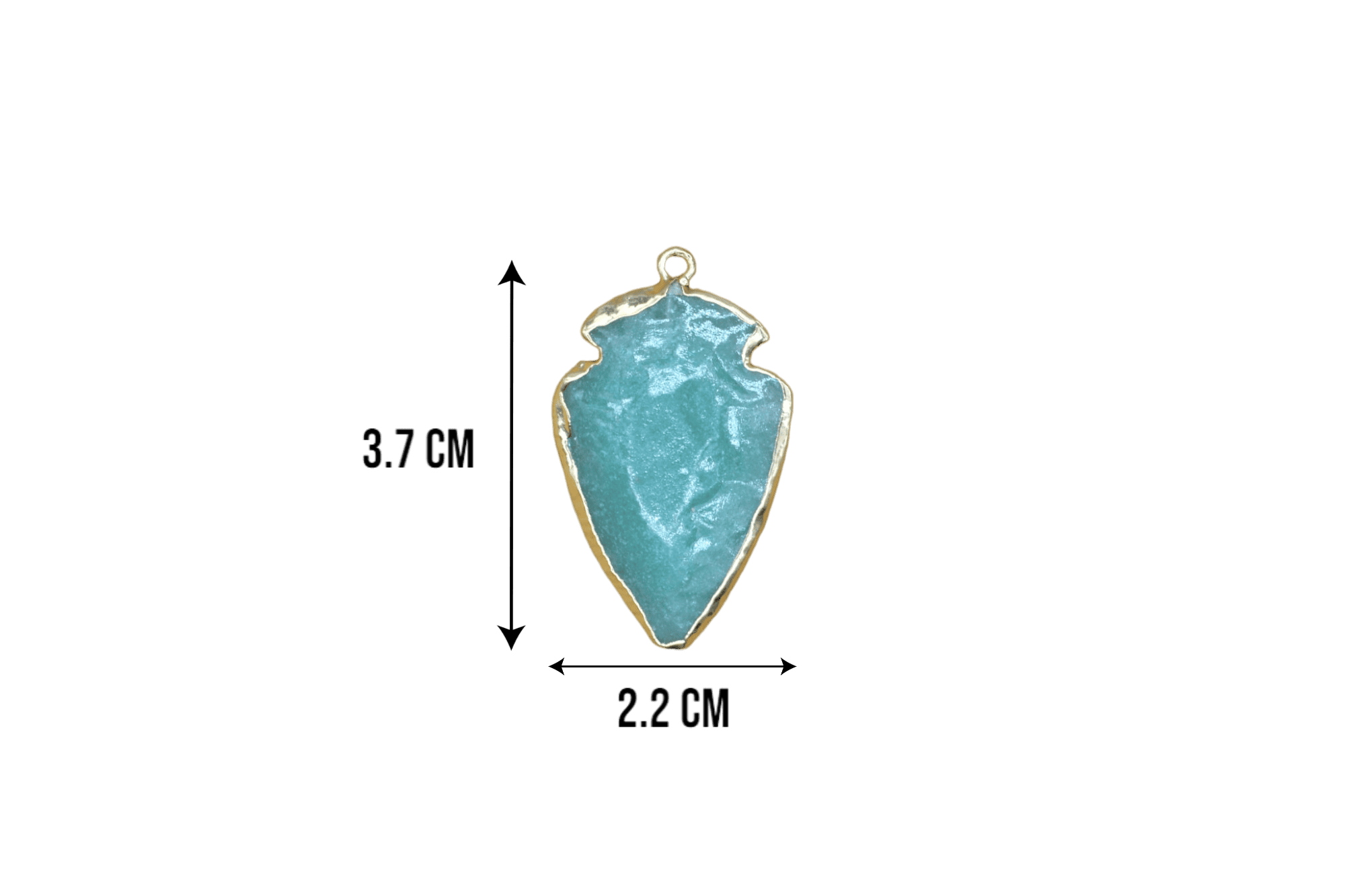 Dije de flecha de piedra jade verde con dorado - Imagen 2