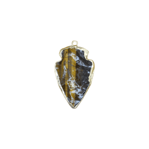 Dije de flecha de piedra ojo de tigre con dorado