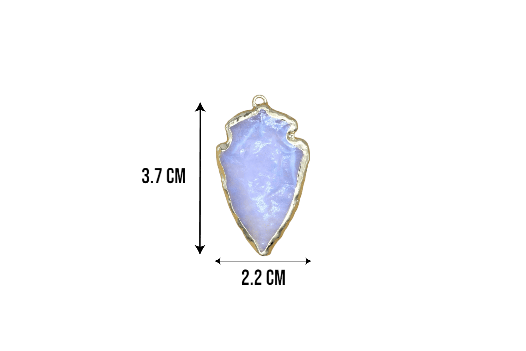 Dije de flecha de piedra luna (opalita) con dorado - Imagen 2