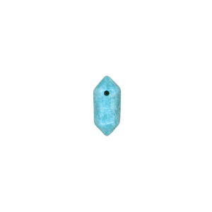 Dije de doble punta mini de piedra aguamarina con perforación