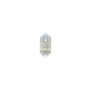 Dije de doble punta mini de cuarzo blanco con perforación