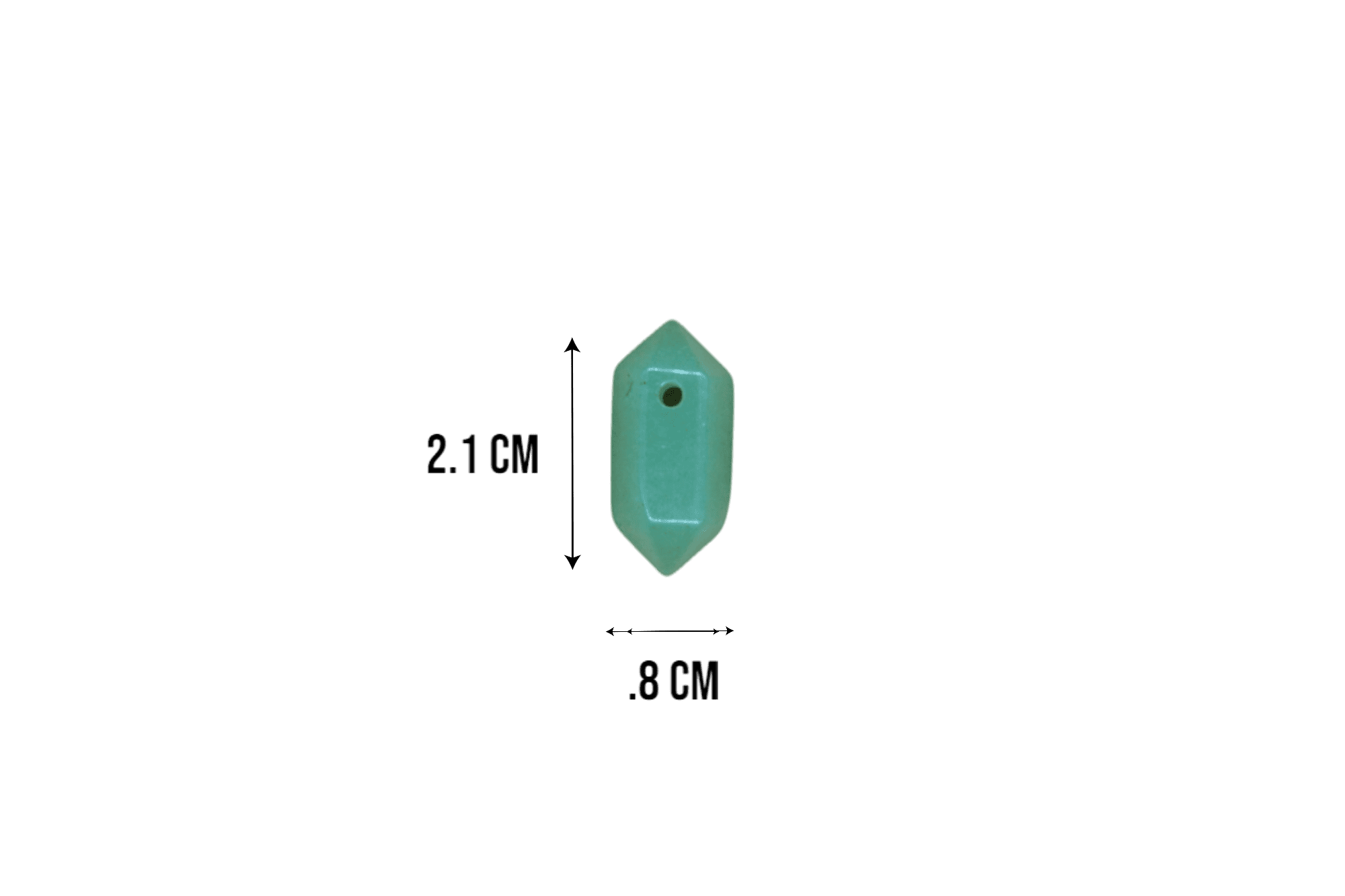 Dije de doble punta mini de cuarzo verde con perforación - Imagen 3