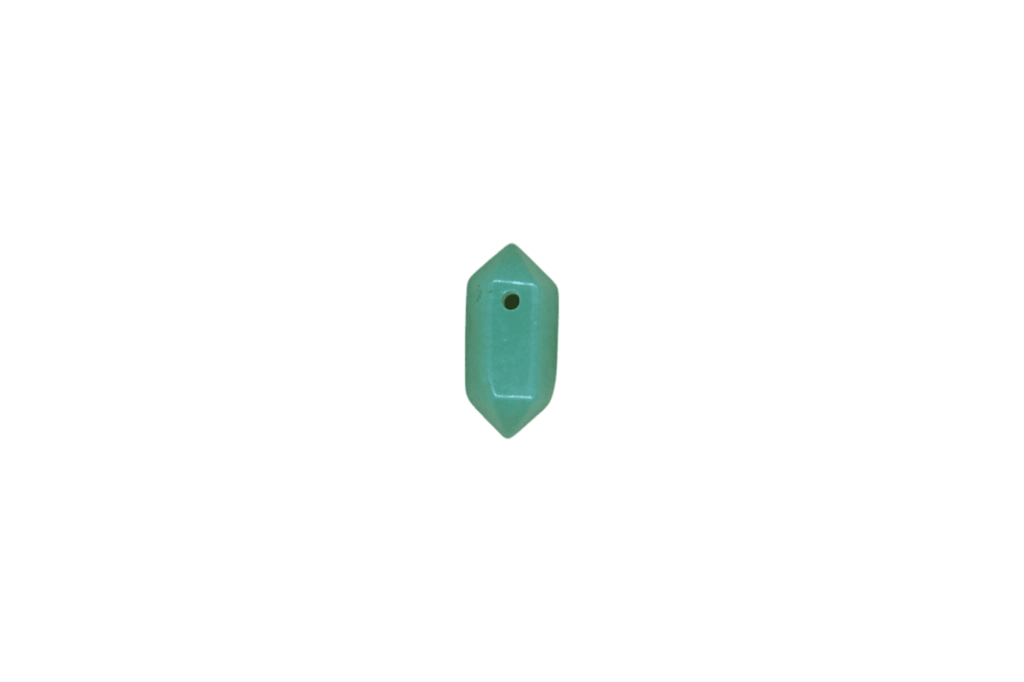 Dije de doble punta mini de cuarzo verde con perforación