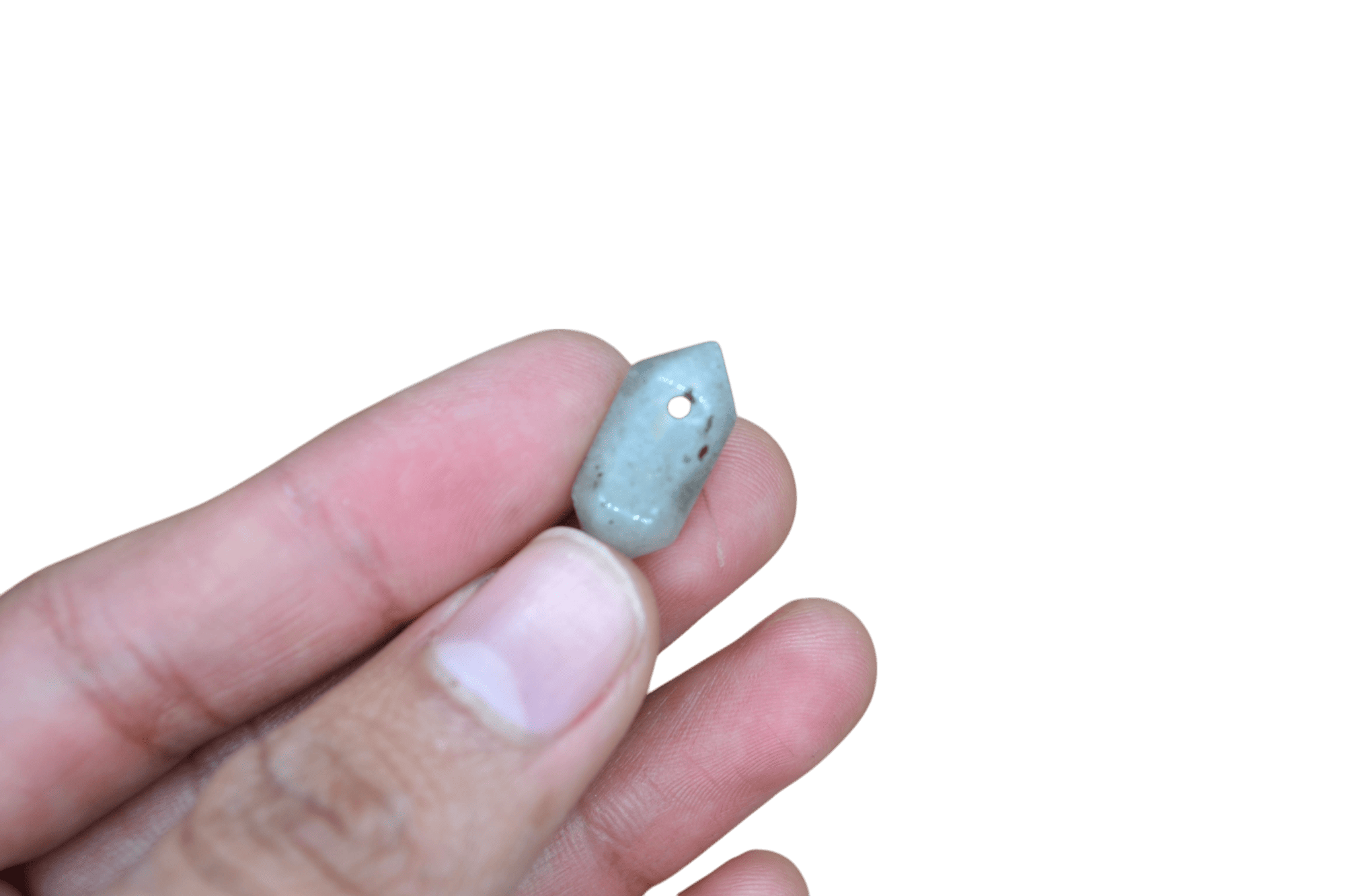 Dije de doble punta mini de piedra labradorita con perforación - Imagen 2