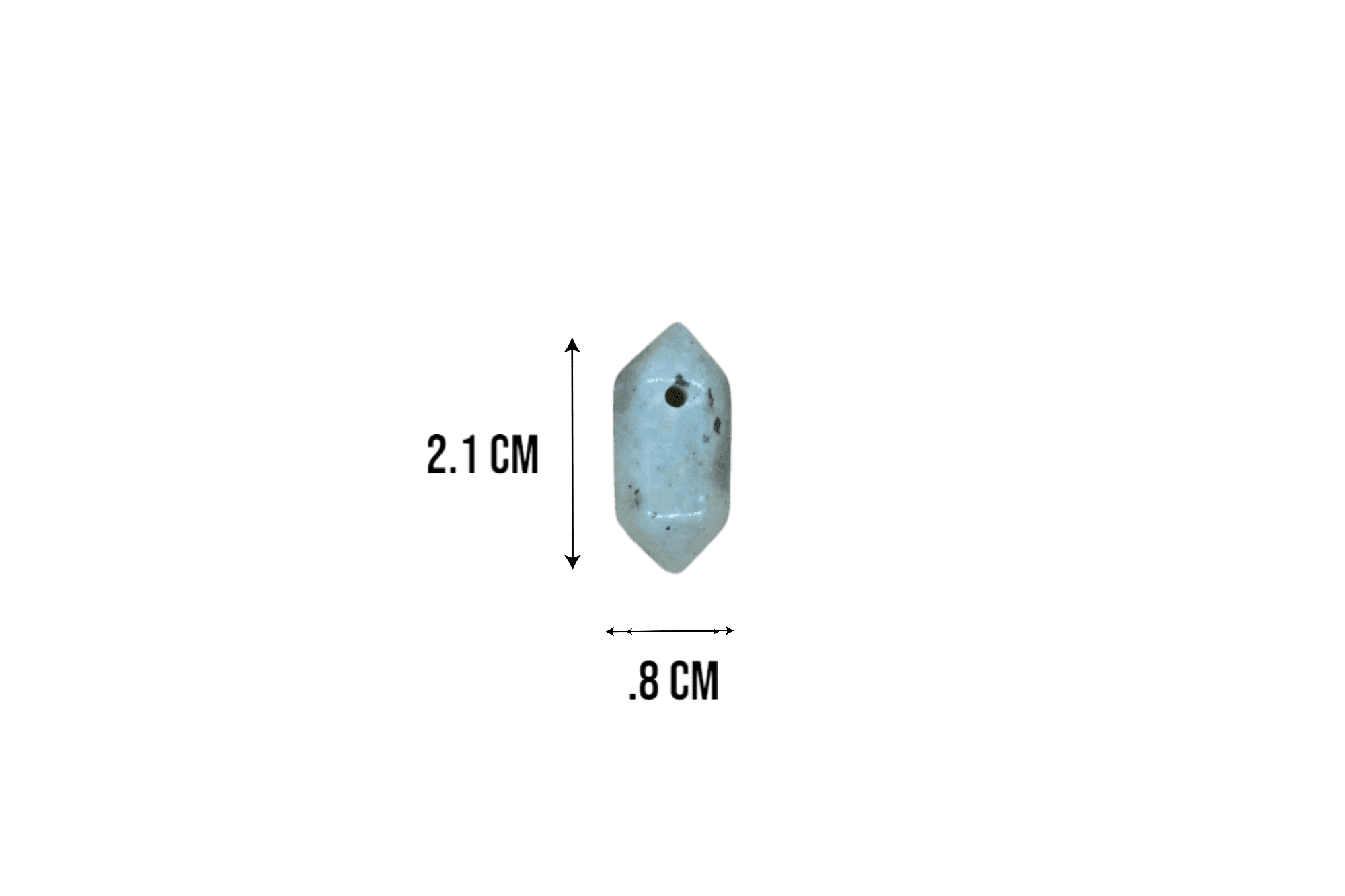 Dije de doble punta mini de piedra labradorita con perforación - Imagen 3