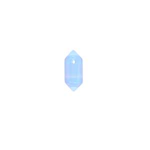 Dije de doble punta mini de piedra luna (opalita) con perforación